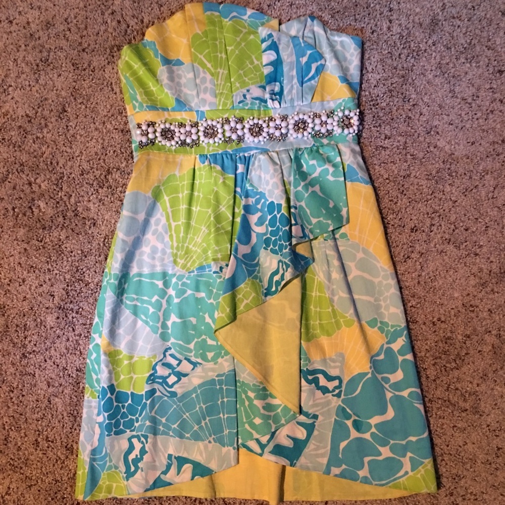 Lilly Pulitzer Strapless Floral Dress - Si…